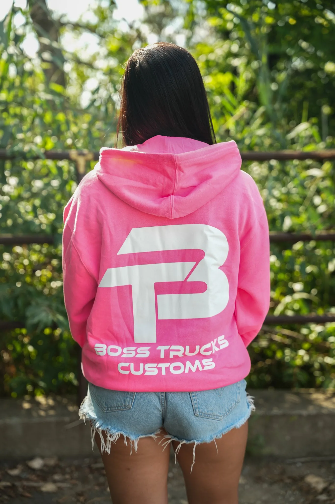 Hot Pink BTC Hoodie in safety pink
