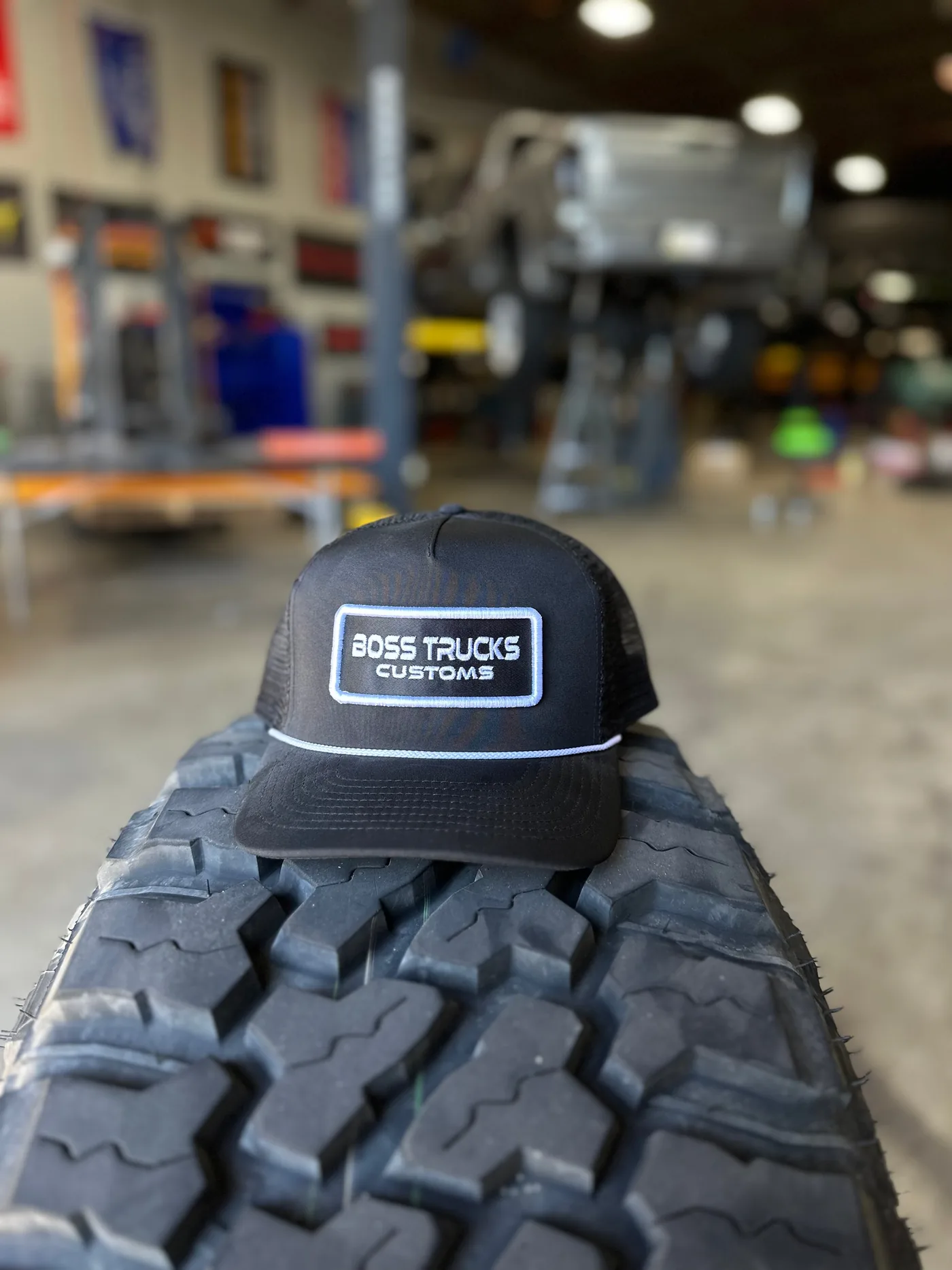 BTC Trucker Hat with mesh back and rope brim
