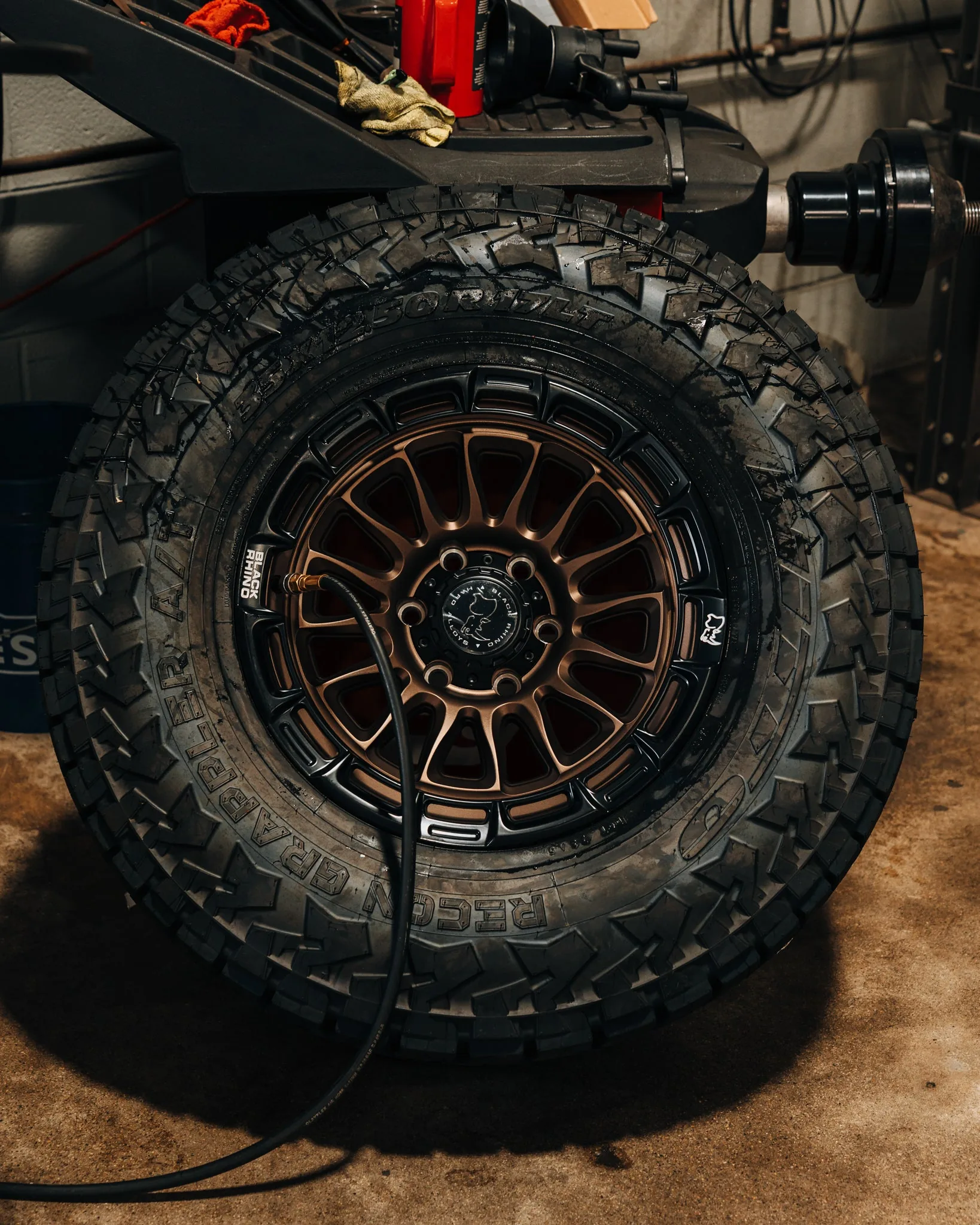 Custom wheels and tires installed at Boss Trucks Customs